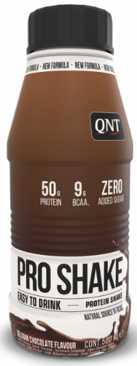 Proteínové nápoje a smoothie QNT PRO SHAKE (50g protein & Low Sugar) 500 ml Belgian Chocolate